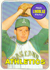 1969 Topps Baseball Cards      449     Paul Lindblad